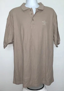 NWT Hard Rock Cafe Montreal Classic Polo Mens Large Tan Embroidered - Imagen 1 de 3