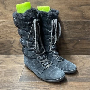 Timberland Parkin Lace-Up Boots Women's Size 9M 19635 Mid Calf Fuzzy Winter - Picture 1 of 13