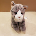 Toys R Us Animal Alley stuffed plush toy gray kitten cat 12" long dirt on 1 foot