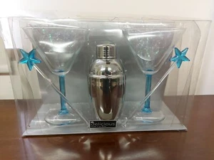 New in Box Boots Shake it up Baby! Cocktail Set- 1 Shaker - 2 Glasses & Stirrers - Picture 1 of 7