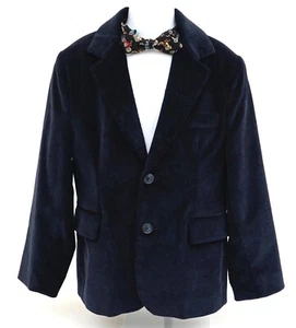 Boys Jimmy B Navy Blue Velvet/Corduroy Dress Blazer, made in Europe, Size 6 - Picture 1 of 8