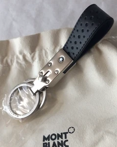 $245 MONTBLANC SARTORIAL BLACK LEATHER LOOP KEY FOB KEYCHAIN - Picture 1 of 11