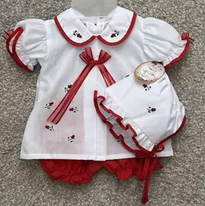 Tenue brodée Will'beth nouveau-né bébé fille avec bonnet Take-Me-Home poupées neuve avec étiquette - Photo 1 sur 1