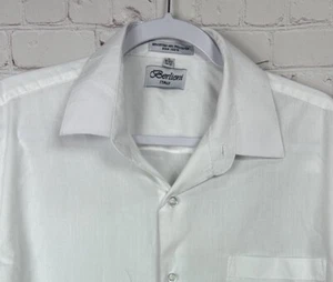 Berlioni Italy Long Sleeve Regular Fit Classic Button Up white Dress Shirt sz L - Picture 1 of 6