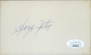 George Foster Cincinnati Reds Signed 3x5 Index Card JSA Authenticated - Picture 1 of 2