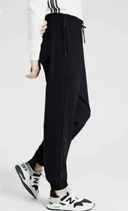 Athleta Metropolis Jogger Sz 8 Black Elastic Waist High Rise Tapered Pant Travel - Picture 1 of 9