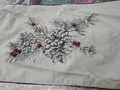 Pottery Barn Tarake pinecone pillow Cover 16x26" Embroidered - Image 1 of 2