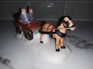 Authentic Christmas Valley Holiday Porcelain Horse Carriage  - Picture 1 of 3