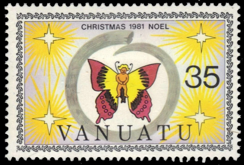 VANUATU 317 (SG324) — рождественские рисунки «Ангел-бабочка» (pa93076) - Изображение 1 из 1