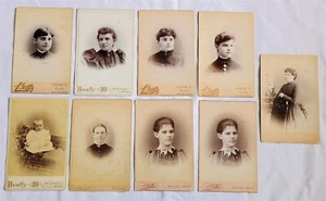 Antiguo lote de fotos de tarjetas de gabinete retrato de personas Milford Mass Massachusetts - Imagen 1 de 11