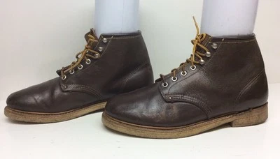 # C MENS WALKER WORK LEATHER DARK BROWN BOOTS SIZE 10 W - Image 1 of 4