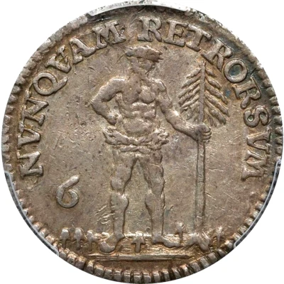 1751 IBH German States Brunswick Wolfenbuttel Wildman 1/6 Taler, 6 MG PCGS AU 55 - Image 1 of 4