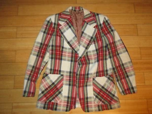 Vtg 1970s Leisure Suit Jacket Union Made Sport Coat Mens 38 Ron Burgundy costume - Picture 1 of 8