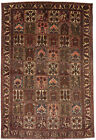 Brown Floral Garden Design Farmhouse Decor 7X10 Wool Vintage Oriental Rug Carpet