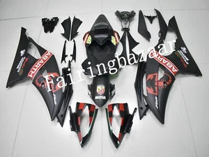 Fit for 2008-2016 YZF R6 ABARTH Matte Black Red ABS Injection Molded Fairing Kit - Foto 1 di 7