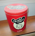 Vintage Charles Potato Chips Tin Can Red S.t. Musser Commemorative Lancaster, Pa