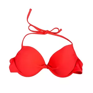 Xhilaration Womens Swimsuit Top Underwire Padded Neon Orange Large - Picture 1 of 10