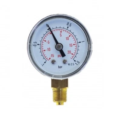 MAGNUM 40mm -15 bis 20 Psi -1 bis 1.5 Bar 1/8"Manovakometer Druckluftmesser Messgerät