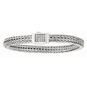 Phillip Gavriel Designer Bracelet White Sapphire Basket Weave Design 8.25" Long - Picture 1 of 9