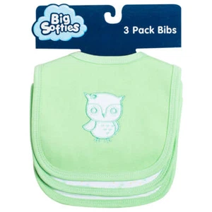 NEW Big Softies Applique & Printed Bibs (3 pack) - Green - Picture 1 of 2