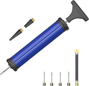 Portable Air Pump Kit with Needle,Nozzle, Extension Hose for Soccer Basketball - Picture 1 of 12