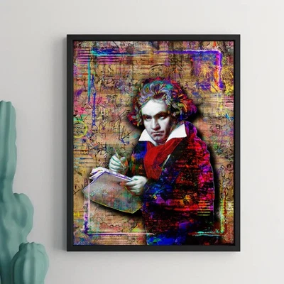 Ludwig Van Beethoven 18x24in Poster, Beethoven Tribute Pop Art Free Shipping US - Image 1 of 4