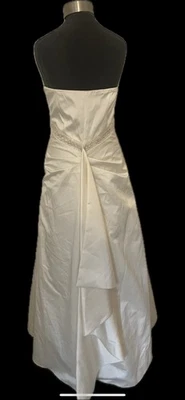 Wedding Dress Size Fits Size 12 Ivory Satin With Back Feature NO TRAIN - Image 1 of 4