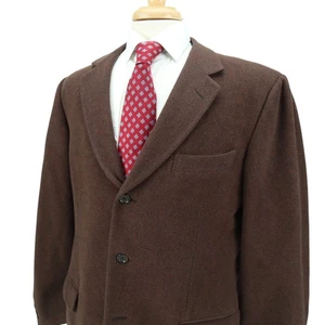 Ermenegildo Zegna Angora Wool Cashmere Dark Brown Sport Jacket Blazer 44R - Picture 1 of 16