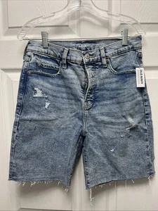 Old Navy Shorts 6 Sky-Hi Straight Light Wash Distressed Button-Fly High-Rise - Bild 1 von 8