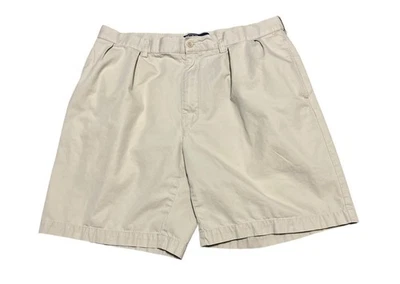 Винтажные мужские шорты Polo Ralph Lauren 34 Tyler светло-бежевые со складками 8 дюймов 90-е - Изображение 1 из 4