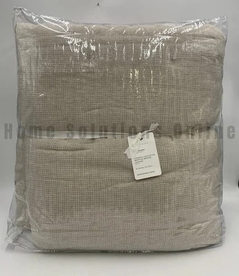 Pottery Barn European Linen Tufted Waffle Comforter Flax Full Queen #U1001 - Image 1 of 3