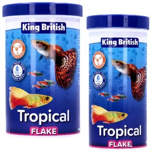 KING BRITISH TROPICAL 55g, 200g 2kg AQUARIUM FISH FLAKE FOOD FRESHWATER - Picture 1 of 11