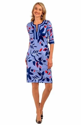NEW $219 Gretchen Scott Jersey stretch Split Neck floral  Dress Full Bloom XXL - Image 1 of 4