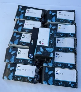 Lot of 11 x Genuine HP 70 Yellow Pigment Ink Cartridges 130ml DesignJet 2019-23 - Picture 1 of 2