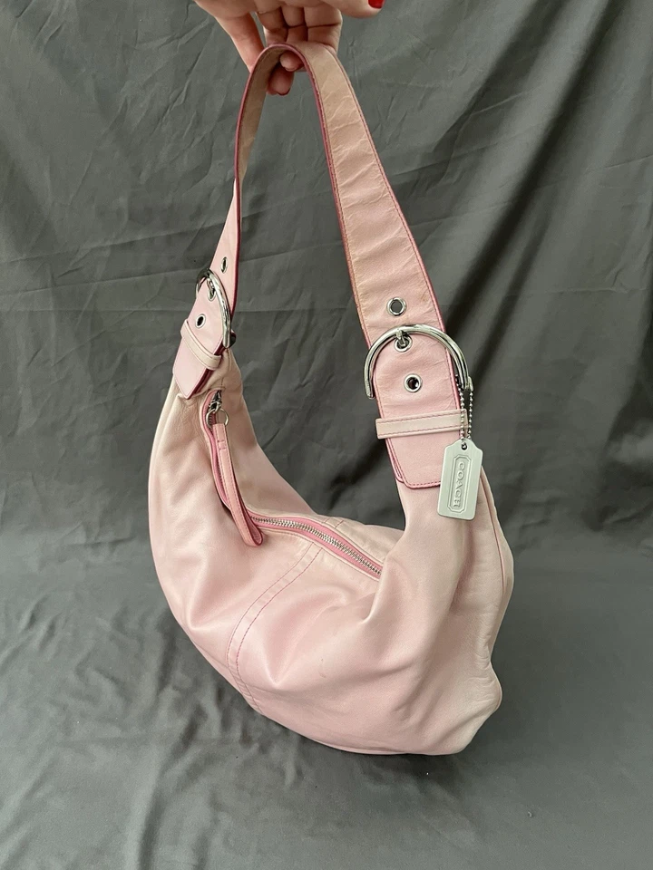 De colección Coach GRANDE Tortilla Tort Ergo 9619 Hobo ROSA Napa Piel de Cordero Cuero En muy buena condición Foto 1 de 4