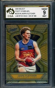 2025 Select AFL Luminous Dragon Scales Gold Jaspa Fletcher Graded CGA 9 Lions - Picture 1 of 3