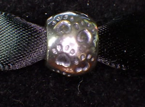 Markenlos 925 Sterling Silber Welpe Hund Pfote Fußabdruck Europäische Perle Charm ABSTANDSHALTER - Bild 1 von 3