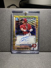 2021 Bowman Chrome Draft Christian Encarnacion-Strand Gold Wave Ref Auto /50