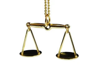 Waage Halskette gold Miniblings 60cm Goldwaage Sternzeichen Jura Justitia Gold - Bild 1 von 4