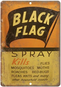Black Flag Spray Vintage Can Art 12" x 9" Reproduction Metal Sign U211 - Picture 1 of 1