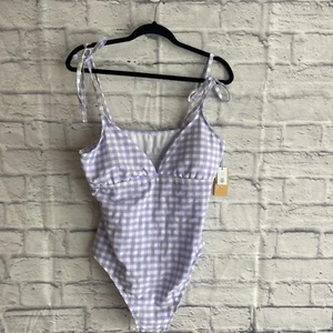 Kona Sol Mujer Nuevo con Etiquetas Una Pieza Lavanda y Blanco Guinga Una Pieza Natación Talla XL - Imagen 1 de 6