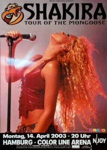 SHAKIRA - 2003 - Live In Concert - Mongoose Tour - Poster - Hamburg - Picture 1 of 1