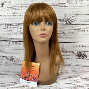 Italian Striaight Wig #27 Honey Blonde Long w/ Bang Adjustable Synthetic - Picture 1 of 7