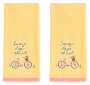 Spring Easter Celebration Embroidery Cotton Bath Hand Towels Set of 2 - Picture 1 of 15