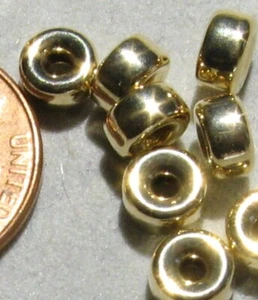 Gold Filled Yellow 5mm Flat Rondels Made in the USA 10 pieces - Picture 1 of 1