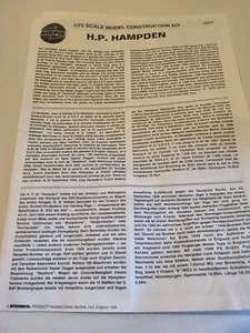 Airfix 04011 HP Hampen modèle 1/72 décalcomanies démarrées Instr. - Photo 1/5