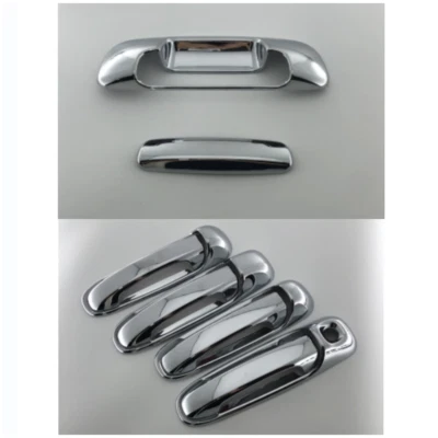 Дверная ручка + чаша задней двери хромированная крышка комплект отделка для Jeep Liberty 2002-2007 годов выпуска - Изображение 1 из 3