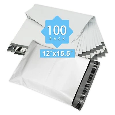 100 PACK 12x15.5 in Poly Mailers Envelopes Shipping Bags Tear-Proof Postal Bags - Image 1 of 4