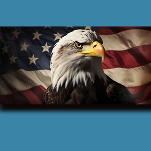 7" AMERICAN FLAG EAGLE U.V. LAMINATED DECAL STICKER TRUCK VEHICLE WINDOW - Picture 1 of 1
