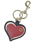 Used Gucci Key Chain Key Ring Interlocking G Leather Heart Red White